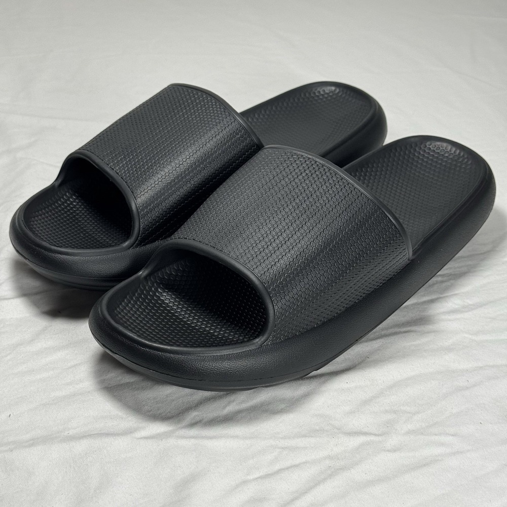 Comwarm Cloud Slides Black XXXL Pillow Sandals Unisex Comfort Recovery Slip On